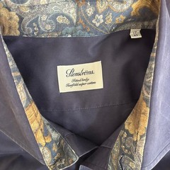 Stenströms Navy Dress Shirt with Paisley Accents size L
