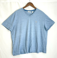 Lacoste Men’s Size 3XL (8) Blue w/ White Alligator Logo S/S V-Neck T-Shirt Tee