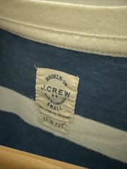 J.Crew Broken-In Pocket Tee Mens S Slim Fit Navy White Wide Stripe