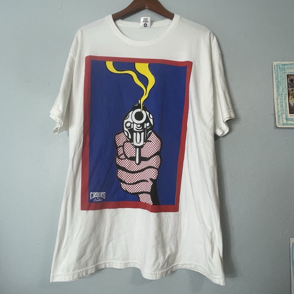 CROOKS & Castles T-shirt Roy Lichtenstein Gun In America Mens XL