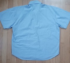 Vintage John Henry Flower Embroidered T-Shirt Button Up Size Medium Light Blue