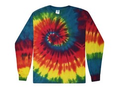 Multi-Color Reactive Long Sleeve Tie Dye T-Shirt Adult & Kids Colortone Cotton