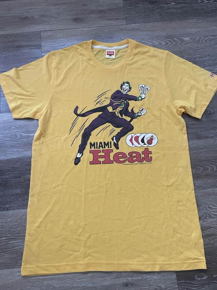 Homage Miami Heat Joker Basketball Graphic T-shirt Yellow Men’s Sz. Medium