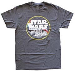 Star Wars Millennium Falcon Circle Flight Men’s Charcoal T-Shirt New