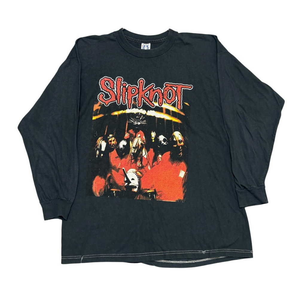 Vintage Slipknot Shirt Large Y2K Long Sleeve Tour Concert Nu Metal Rock Band Tee
