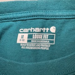 Carhartt Men’s Long Sleeve Logo Shirt Green Size M Loose Fit TK0231-W Workwear