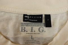 ASOS DESIGN Unisex Size Large Off White Oversized Biggie Smalls Graphic T-shirt