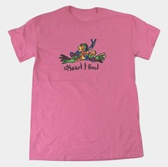 Peace Frogs Mens Heart & Soul Azalea Pink Tee Shirt New S, M, 2XL