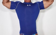 MEN’S COMPRESSION BLUE RAGLAN SHIRT SIZE SMALL