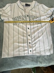 The Simpsons Lisa Whatever Baseball Jersey Shirt Women’s M White Green Button