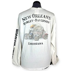 Harley Davidson New Orleans Louisiana White Long Sleeve Shirt Men’s Size Large