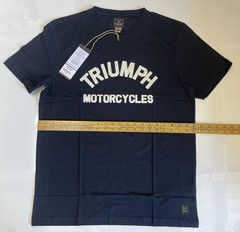 Triumph Motorcycles T-Shirt Mens Large Burnham Jet Black Spellout Logo Cotton
