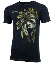 AFFLICTION WINDTALKER Men’s T-shirt BLACK LAVA Biker MMA