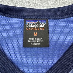 Patagonia Capilene T Shirt Men Medium Blue Raglan Outdoor Hiking Base Layer