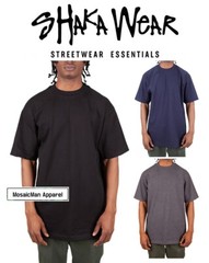 Shaka Wear Max Heavyweight Plain Cotton Crew Neck Short Sleeve Big Tall T-shirt