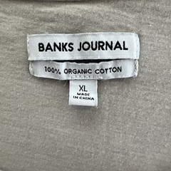Banks Journal Men’s XL 100% Organic Cotton Primary Tank Top Soft Bone/Beige Hue