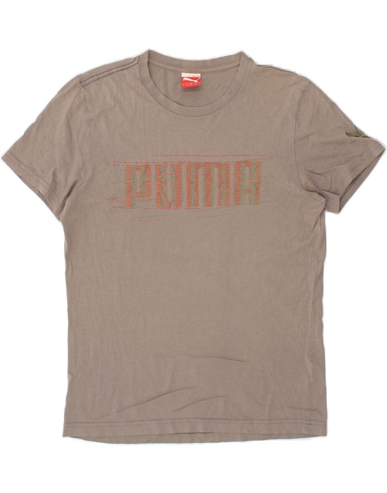 PUMA Mens Graphic T-Shirt Top Small Grey Cotton AC02