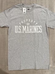USMC “U.S. MARINES” Ash Gray T-Shirt – Size S / SMALL – by MV Sport – NWT!