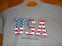 BRAND NEW MEN’S COTTON BLEND LIGHT GRAY w/ RED,WHITE & BLUE U.S.A. T’ SHIRT