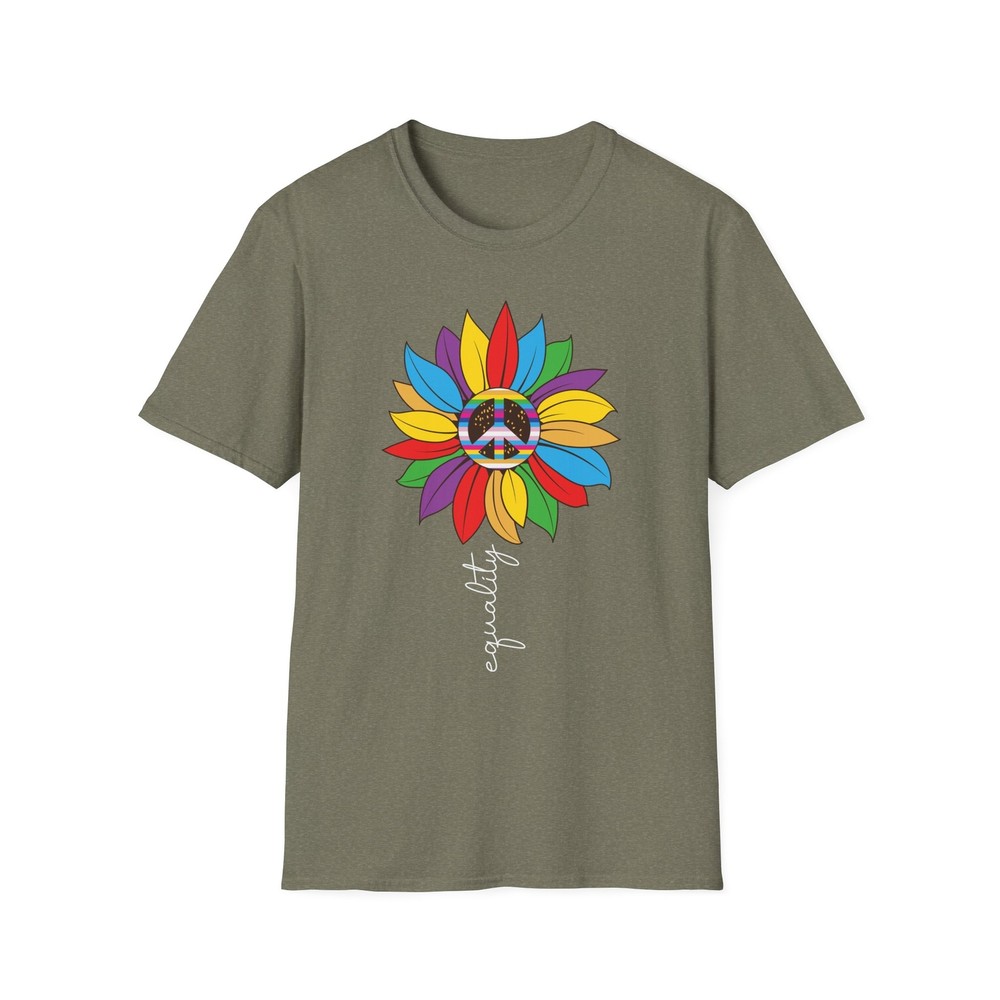 Flower Power Equality T-Shirt, Unisex Tee, Peace Shirt, LGBTQ+ Pride Gift,