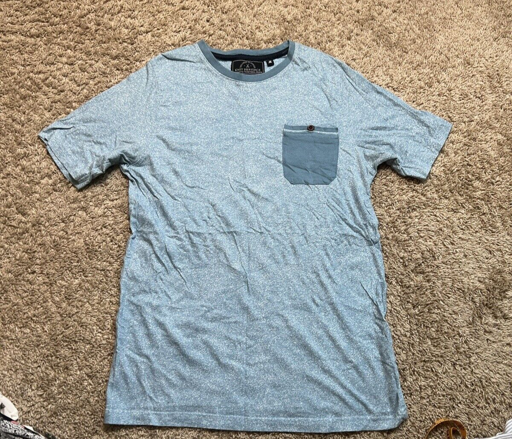 Knit Heritage Men’s Small T-Shirt Tailored Clothier 100% Cotton Blue