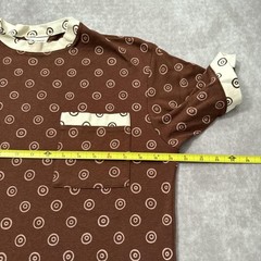 Vintage 90s Polka Dot Shirt Womens M Brown Pocket Graphic Tee