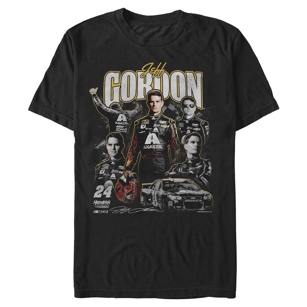 Jeff Gordon Black Graphic T Shirt Mad Engine Racing Fan Tee