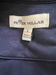 Peter Millar Men’s Dark Blue Quarter Zip Pullover Skull Print Performance Size L