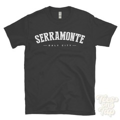 SERRAMONTE DALY CITY T-SHIRT USA retro varsity style gift