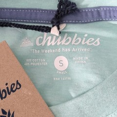 Chubbies Mens Pocket Tee Shirt Size S Sea Mist Casual Weekend Clean Style