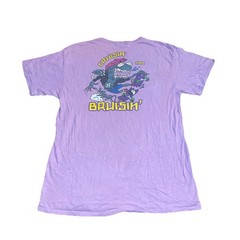 ALAB Skateboard SHIRT Sz L Retro Purple Shark Rat CRUISIN and BRUISIN Streetwear