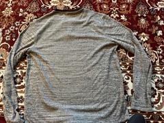 ALFANI Mens Textured 3-ButtoPullover – Grey/Brown Heather – Long Sleeve – Large
