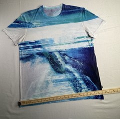 Calvin Klein Men’s Graphic Logo Crew Neck Short Sleeve T-Shirt Blue/White L