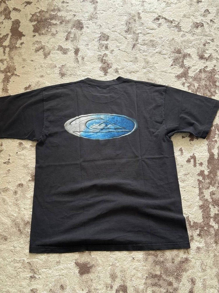 Vintage Quiksilver Black Graphic T-Shirt Men’s Surf Skate Y2K Cotton Tee Large