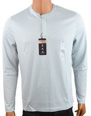 Alfani Mens Henley T-Shirt New M Light Blue Long Sleeves Stretch Standard Solid