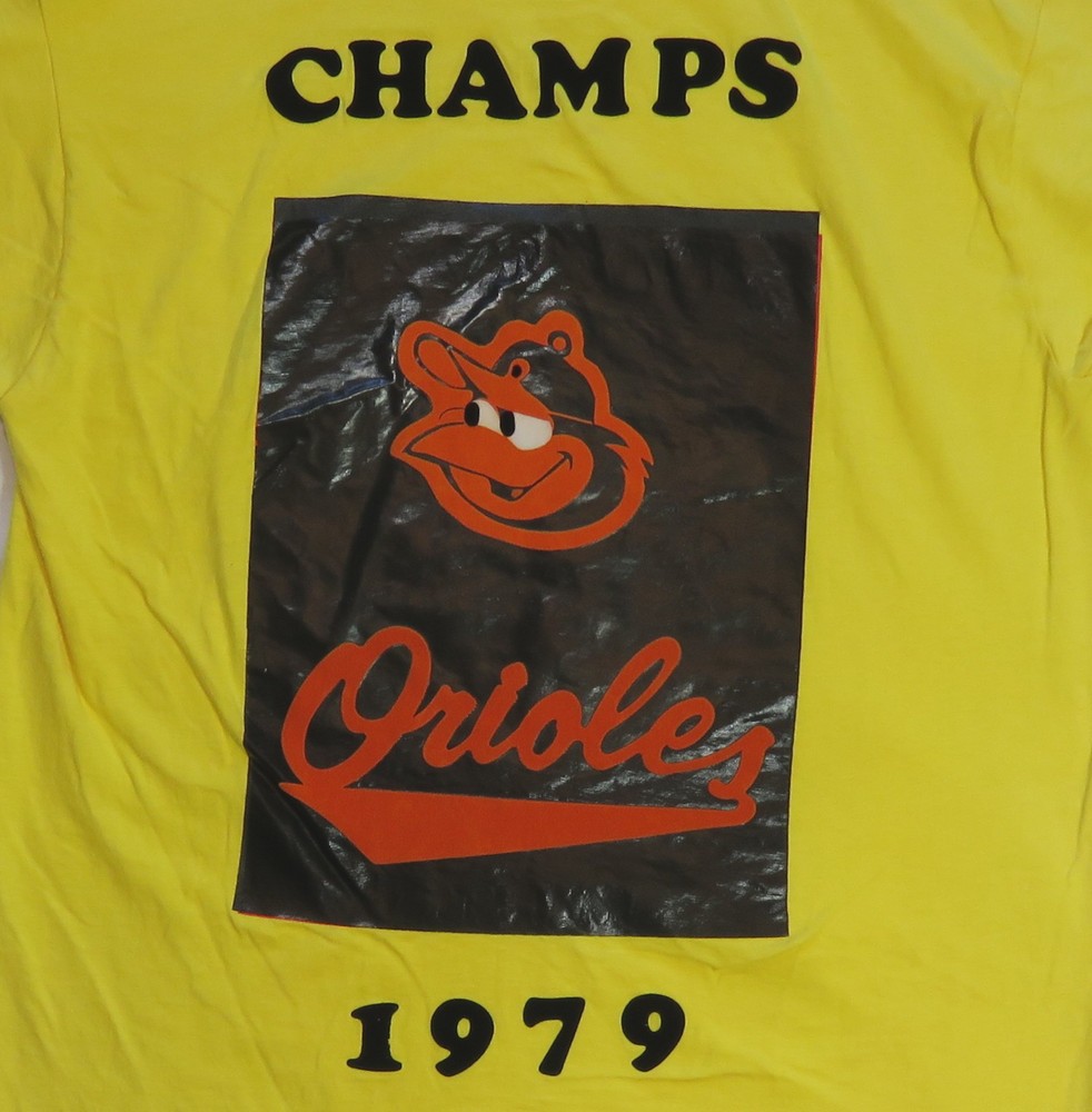 1970’s Vintage T Shirt Baltimore Orioles 1979 Iron On Flock Logo