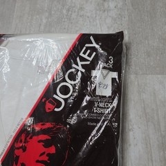 Vintage Jockey 3 Pack White V neck Mens Size Large New !