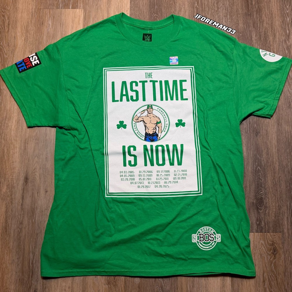 WWE Authentic John Cena Boston Massachusetts Celtics Shirt 2025 Farewell Tour