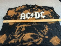 ASOS AC/DC T-Shirt Mens Small Black Brown Tie Dye Sleeveless Grunge Retro Rock