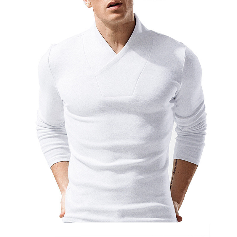 Zonbailon men’s t-shirt slim-fit breathable warm thickened bottomed long sleeve