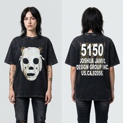 Two Side Joshua Jamal Tee 001 Mask Washed Black/Gray Reprint T-shirt S-5XL
