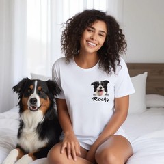 Personalized Dog Portrait Comfort Tee Custom Pet Photo Shirt