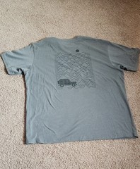 LIV Outdoor Men’s L/G/G Gray Polyester Knit Truck Graphic Logo Crew Neck T-Shirt
