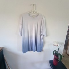 ComfortWash Blue Ombre Oversized T Shirt 2XL Casual Cotton Tee