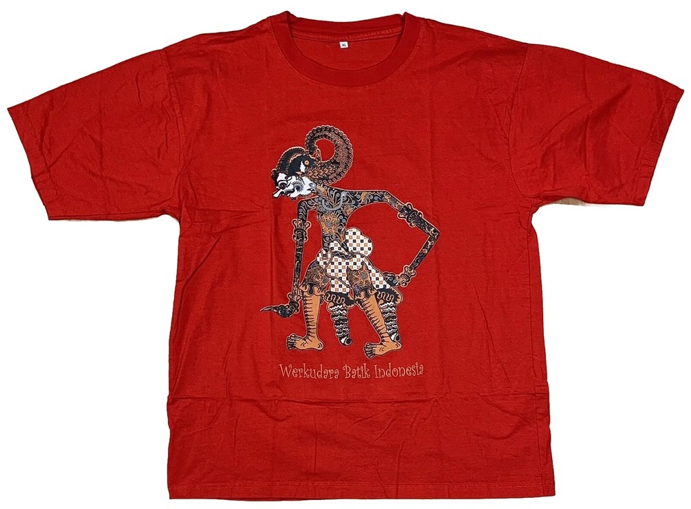 Werkudara Batik Indonesia Fashion Art Dancing Puppet T-shirt Size XL Red Import