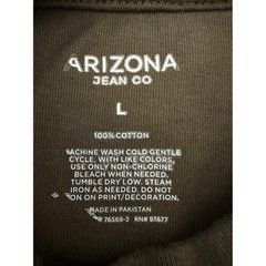 Arizona Jean Co Mens Olive Green Mock Neck 100% Cotton T-Shirt Size Large