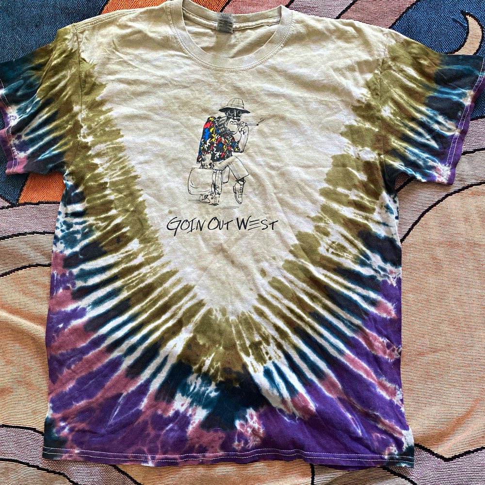 Fear and Loathing Goin Out West Tie-Dyed T-Shirt LARGE