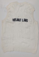 Helmut Lang Crushed Wool Tank Top Size Medium Ivory White NWT $395 Merino Logo