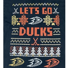 Melmarc Anaheim Ducks Lets Go Ugly Christmas Sweater T-Shirt NHL Mens Size XL