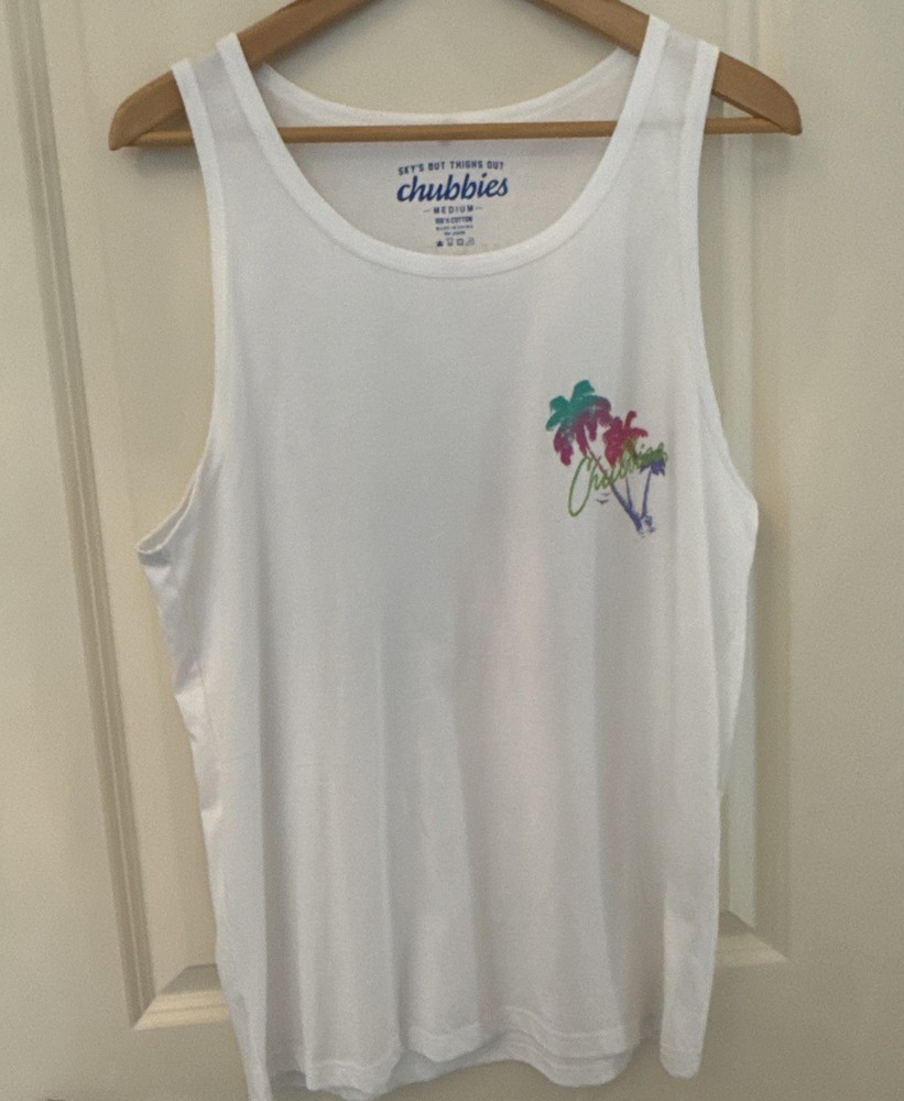 Chubbies Retro Men’s The Miami Glow The Weekend Has Arrived Tank Top Size M